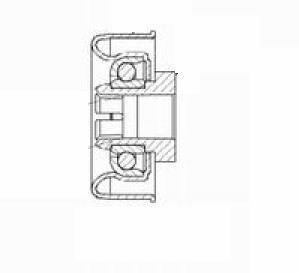 STB0303 非标冲压轴承 尺寸参数：φ14.96×φ44.37×17.06 产品编号: STB0303
