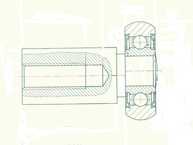 STB0305 带轴不锈钢滚轮轴承 尺寸参数：φ7×φ22.8×7 产品编号: STB0305