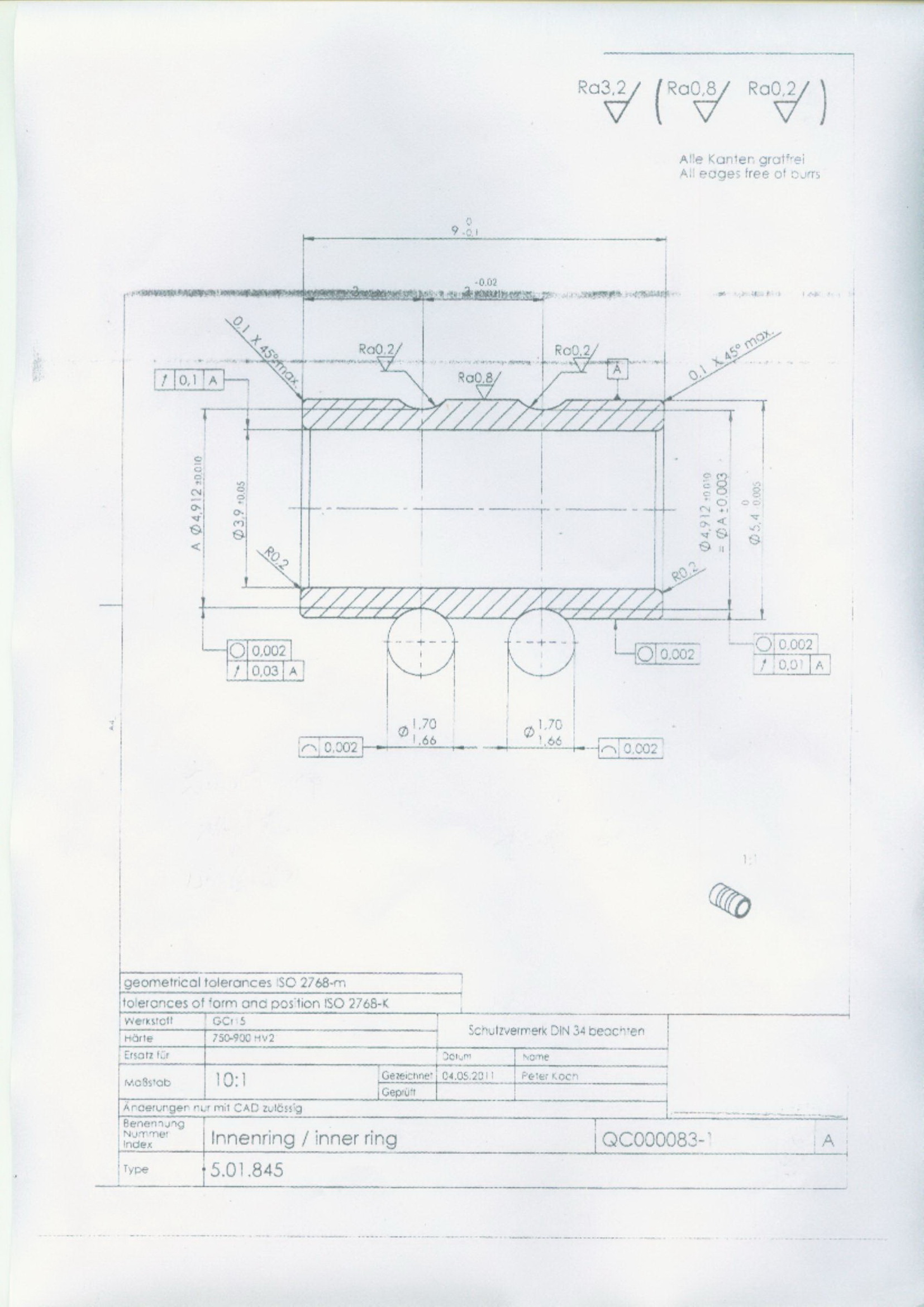 STB0484 非标双列MR104ZZ轴承 尺寸：3.9*10*9 产品编号:STB0484
