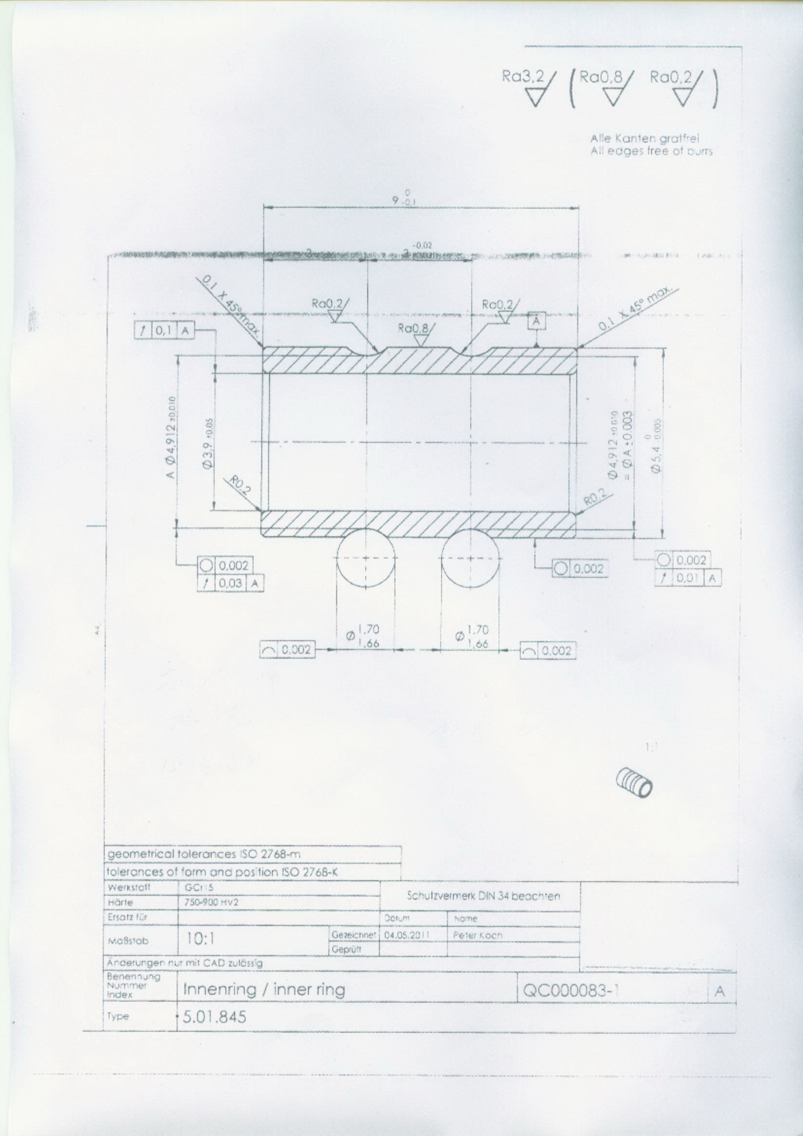 STB0484 非标双列MR104ZZ轴承 尺寸：3.9*10*9 产品编号:STB0484