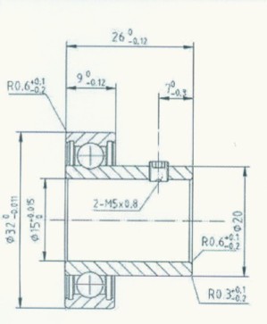 STB0420 非标外球面轴承 尺寸参数：15*32*26 产品编号：STB0420