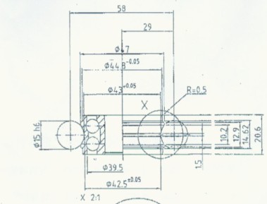 STB0427 非标滚轮轴承 尺寸参数：20*47*15 产品编号：STB0427	