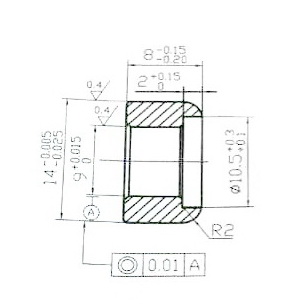 STB0514 非标轴承套圈 尺寸：9-14*8 产品编号:STB0514