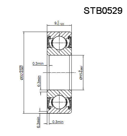 STB0529 非标6002-2RS 外径正公差 尺寸：15*32*9 编号：STB0529